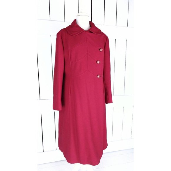 Vintage StyleCraft red wool full length over coat - Picture 3 of 7